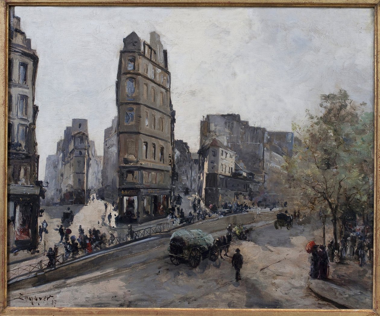 Rue de la Lune, Beauregard i de Clery, widok na Boulevard Saint Denis w Paryżu autorstwa Emmanuel Lansyer