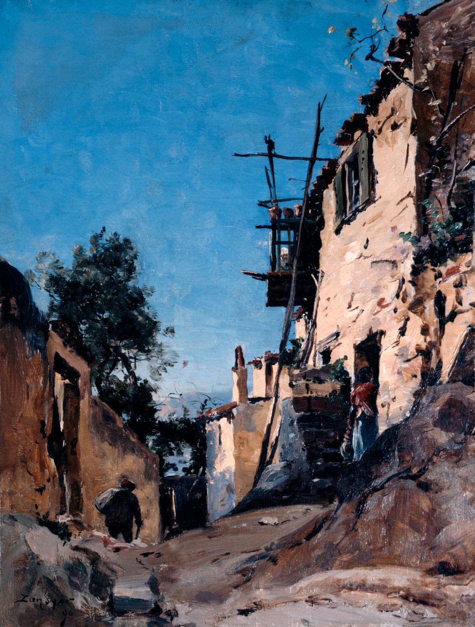 Stare Miasto pod cmentarzem, Menton, 1890 autorstwa Emmanuel Lansyer