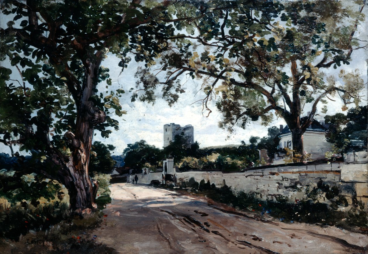 Droga do Mauvieres wieczorem, 1884. autorstwa Emmanuel Lansyer