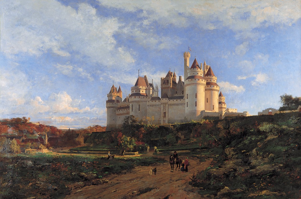 Zamek Pierrefondów. Około 1868 (olej na płótnie) autorstwa Emmanuel Lansyer