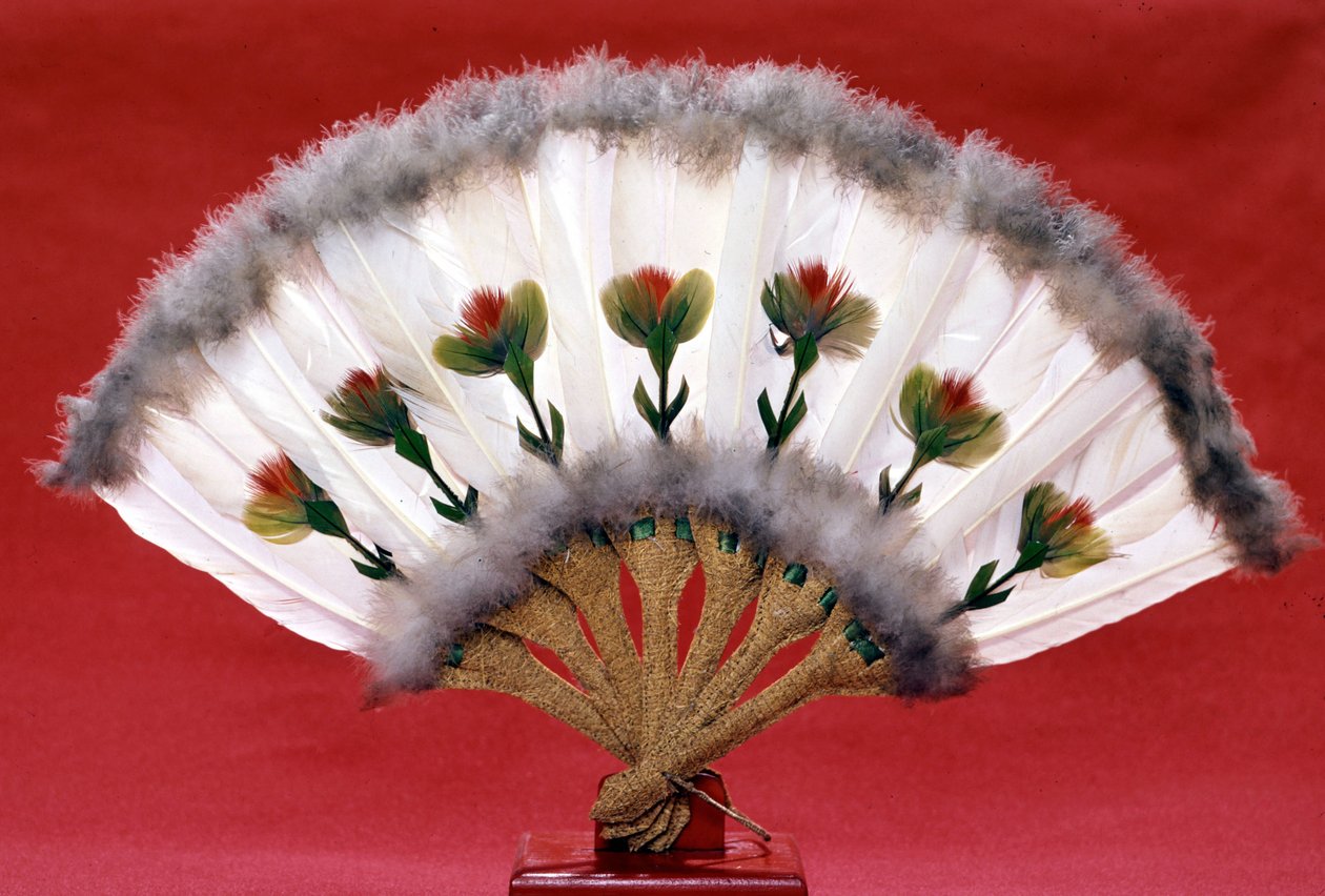 Wachlarz ptasich piór, późny okres Manchou (XIX wiek). autorstwa Empress Cixi Manchu Chinese