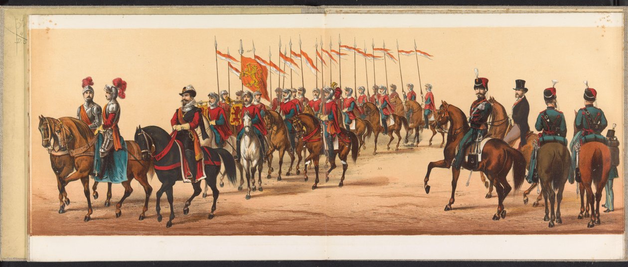 Procesja w Haarlemie, 1872 (tablica 7) Procesja w Haarlemie 1 kwietnia 1872 r. (tytuł serii na obiekcie) autorstwa Emrik and Binger