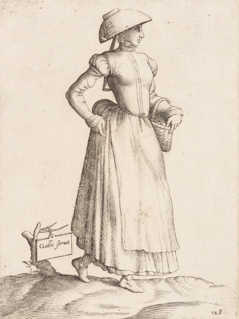 Talerz kostiumowy: Galla Serva, ca. 1557-58. autorstwa Enea Vico