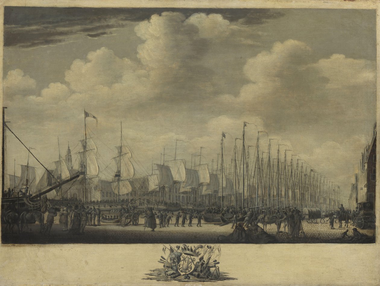 Mobilizacja floty w porcie Vlissingen, 1804 autorstwa Engel Hoogerheyden