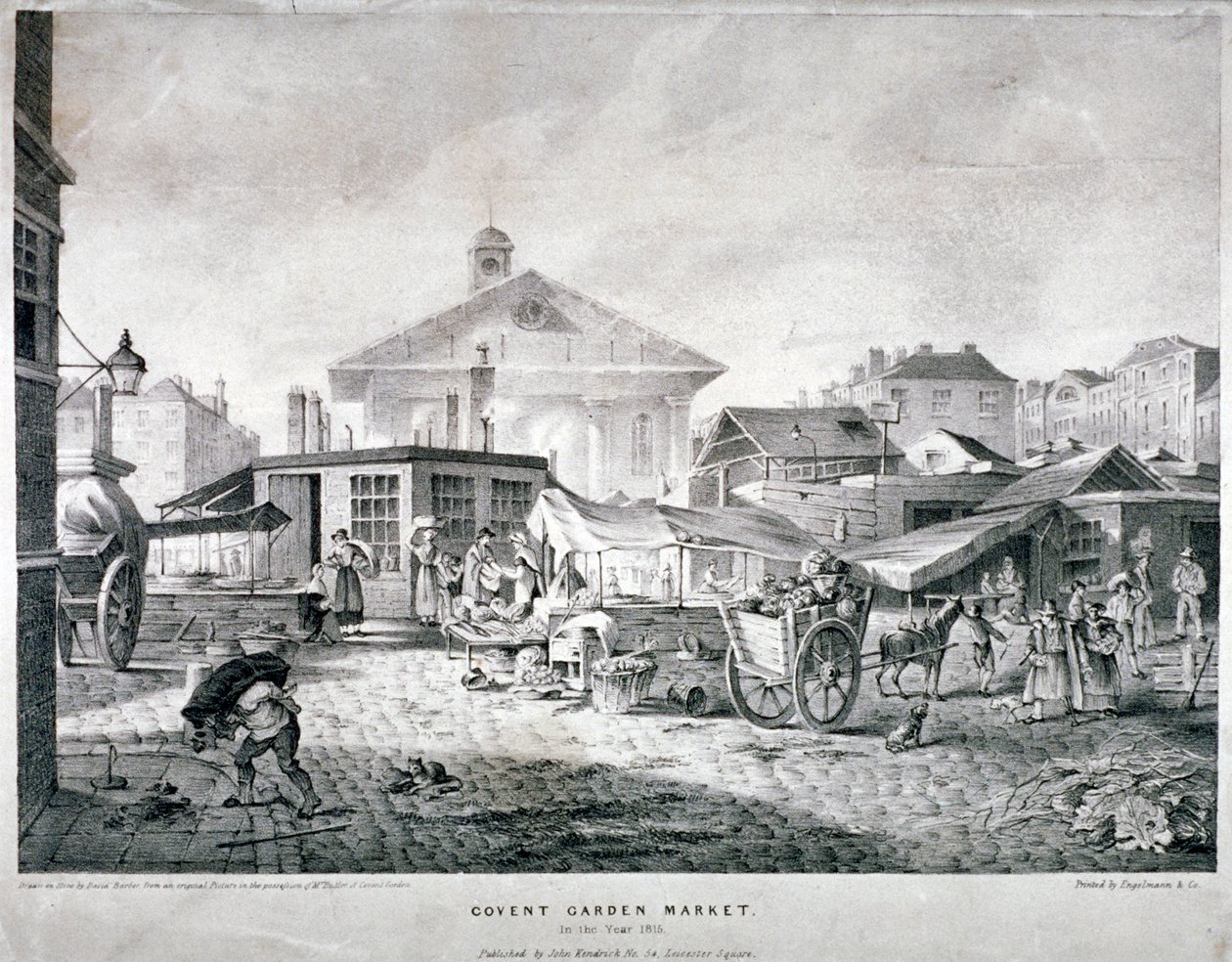 Covent Garden Market, Westminster, Londyn, 1815 autorstwa Engelmann and Company