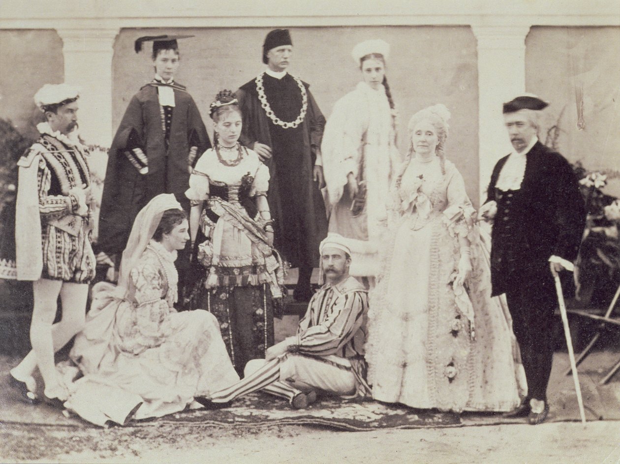 Grupa aktorów angielskich w Indiach, ok. 1880 r. (druk albumowy) autorstwa English Photographer