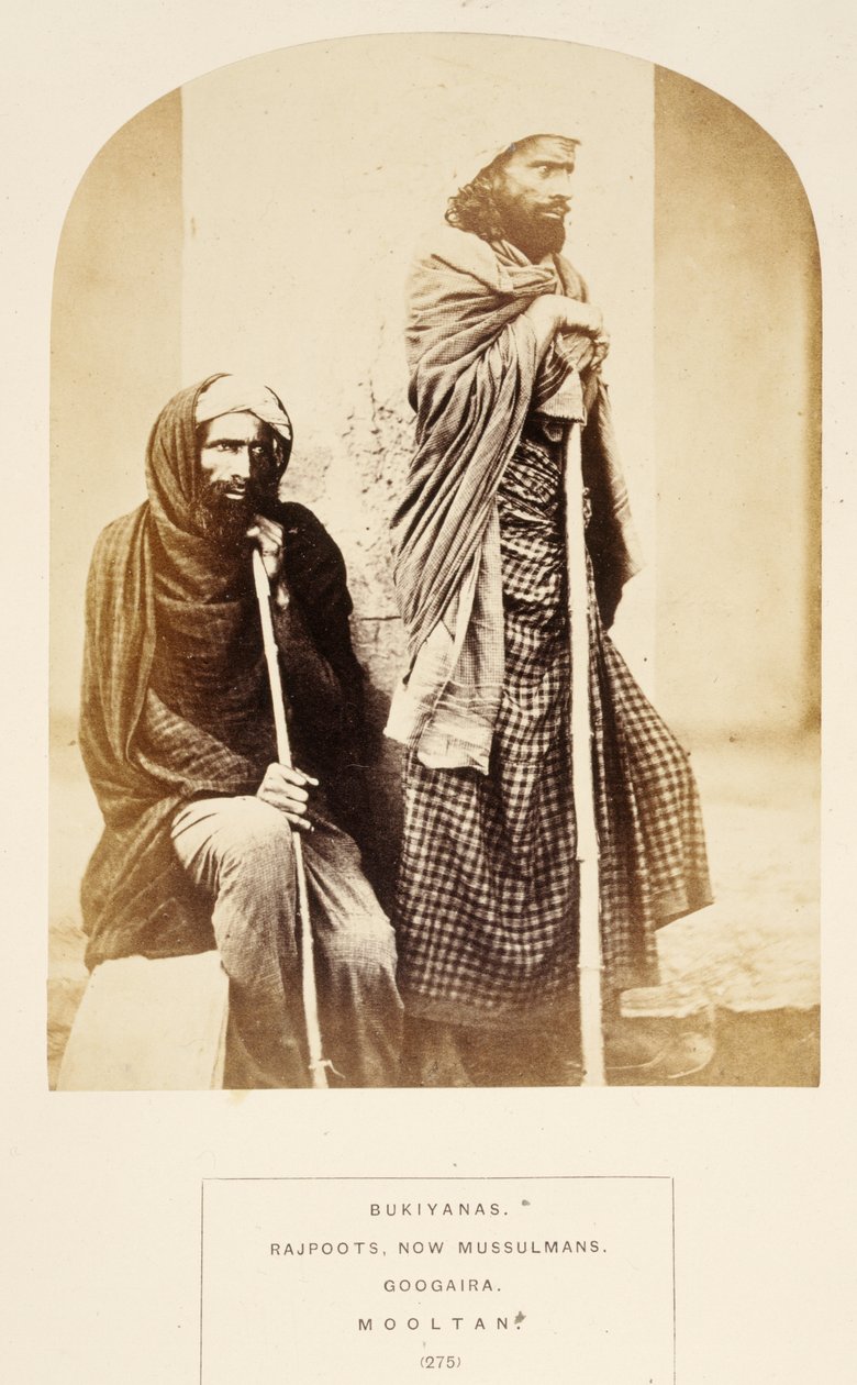 Bukijanie, Radżpoci, obecnie Muzułmanie, Googaira, Mooltan, z The People of India, autorstwa J. Forbes Watson, wyd. 1868 (odbitka albuminowa) autorstwa English Photographer