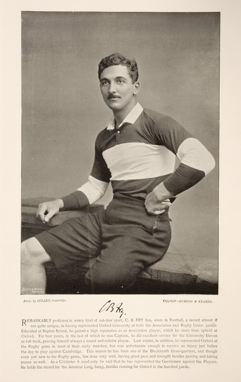 CB Fry, ze słynnych piłkarzy, 1895 autorstwa English Photographer