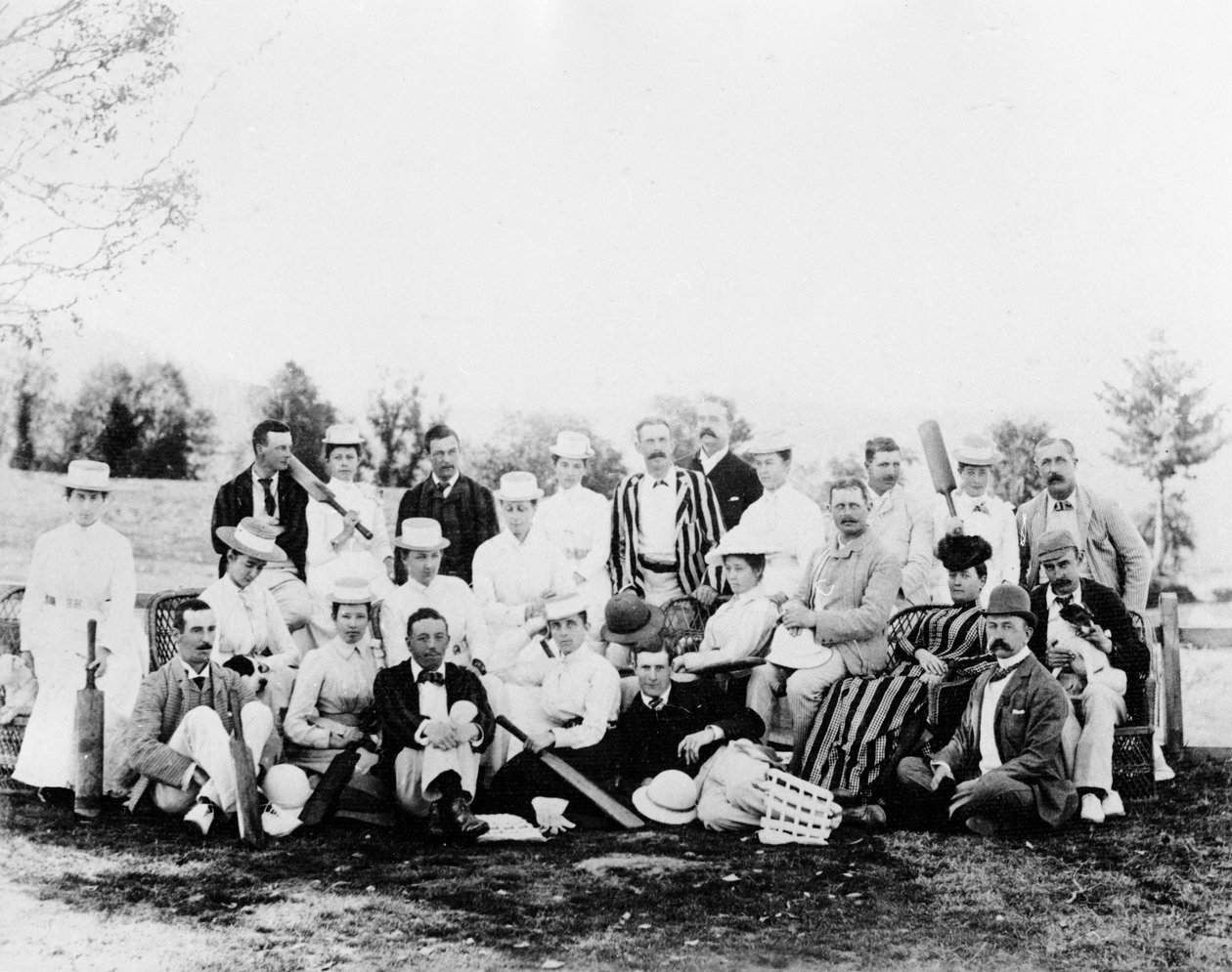 Impreza krykieta, ok. 1870-90 autorstwa English Photographer