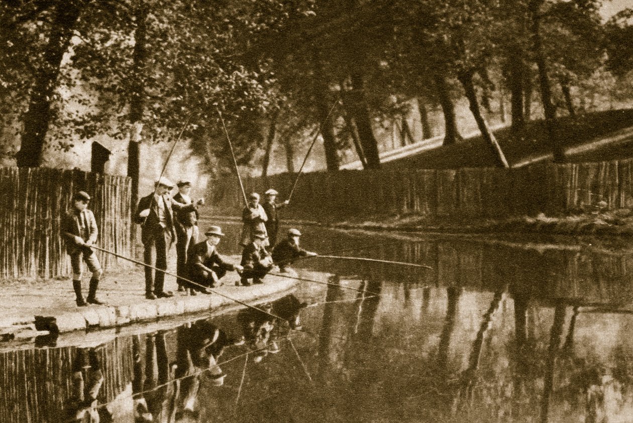 Wędkowanie na Kanale Regents (zdjęcie w sepii) autorstwa English Photographer