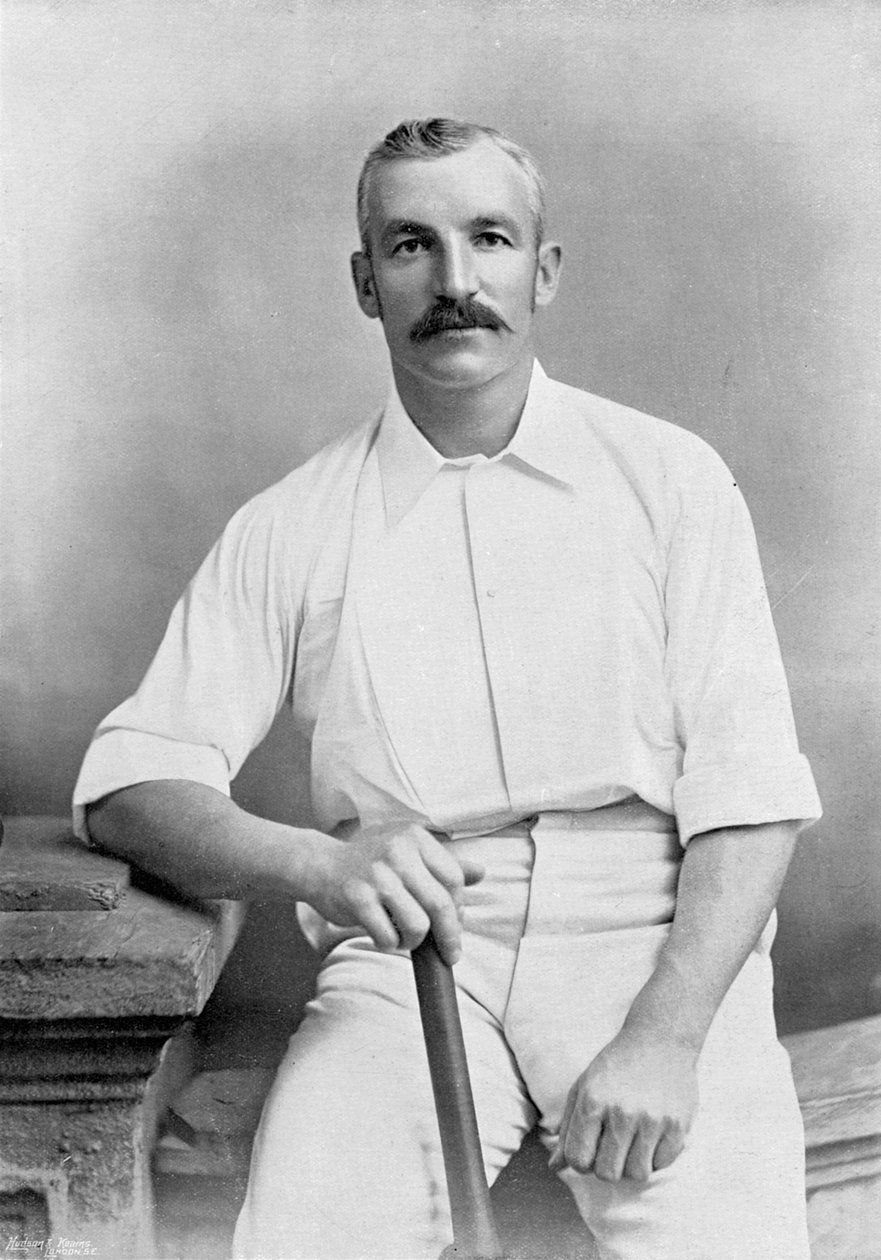 George Giffen, z książki Famous Cricketers and Cricket Grounds, opublikowanej przez Hudson and Kearns, 1895 autorstwa English Photographer