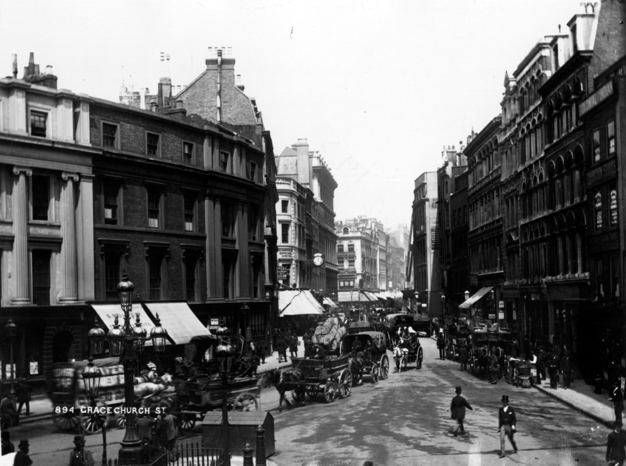 Gracechurch Street, Londyn, ok. 1890 autorstwa English Photographer