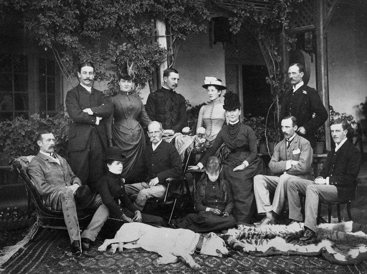 Grupa w loży Vice Regal, Indie, ok. 1875-80 autorstwa English Photographer