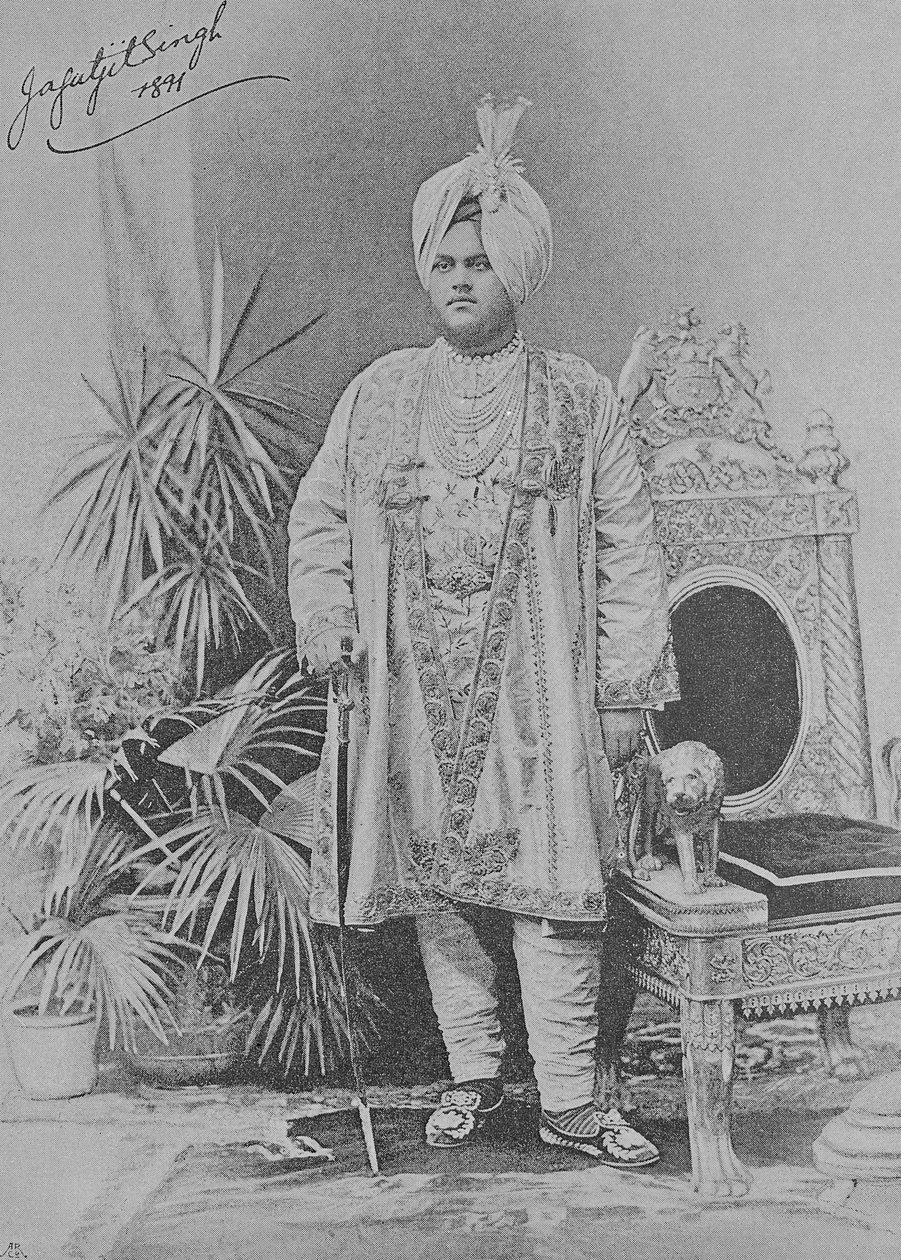 Jagatjit Singh z Kapurthali, 1891 autorstwa English Photographer