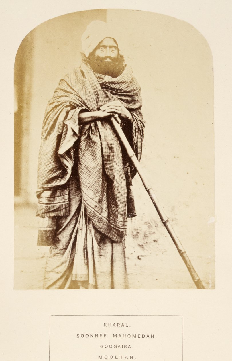 Kharal, Soonnee Mahomedan, Googaira, Mooltan, z The People of India, autorstwa J. Forbes Watson, wyd. 1868 (odbitka albuminowa) autorstwa English Photographer