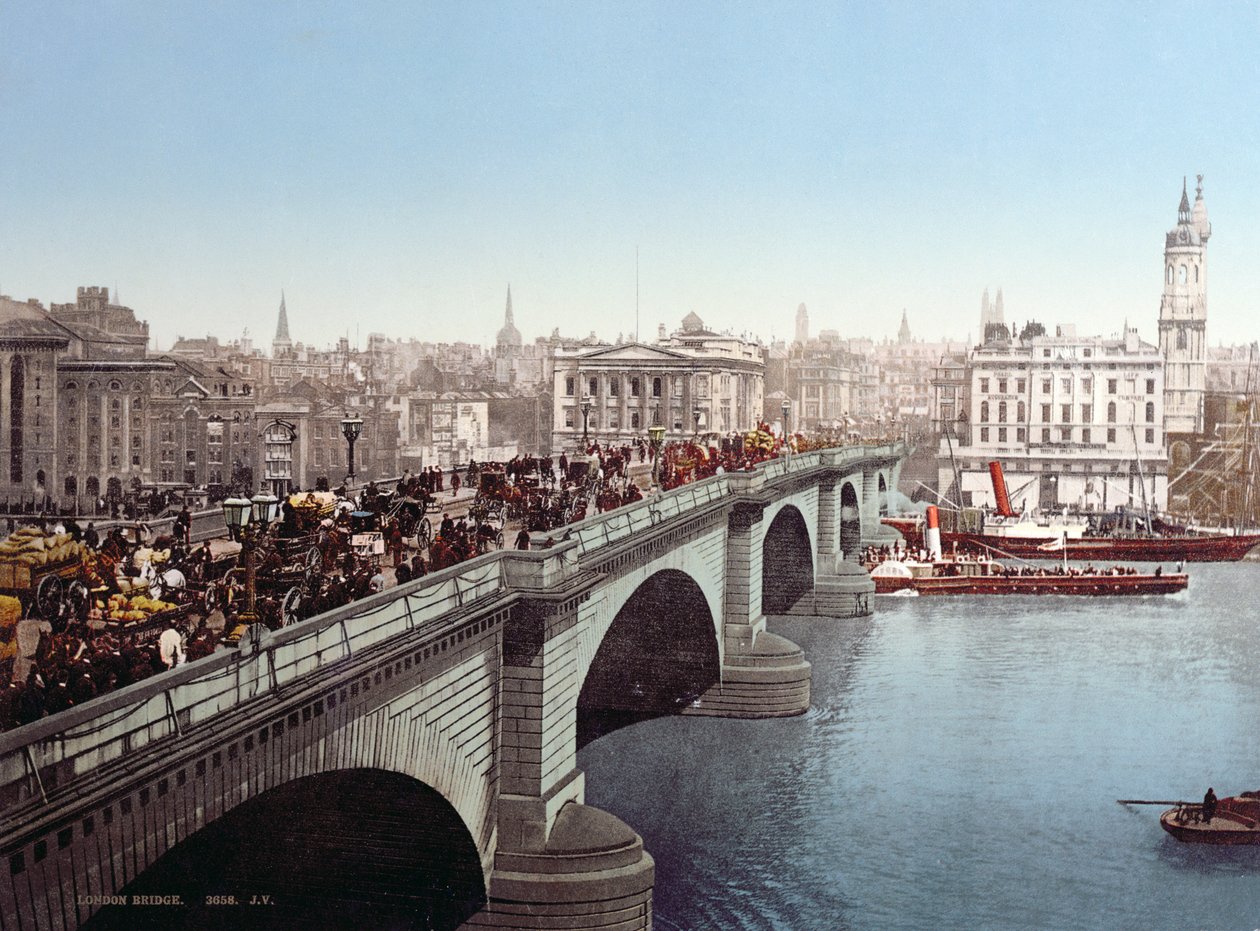 London Bridge ok. 1900 (po kolorowej fotografii) autorstwa English Photographer