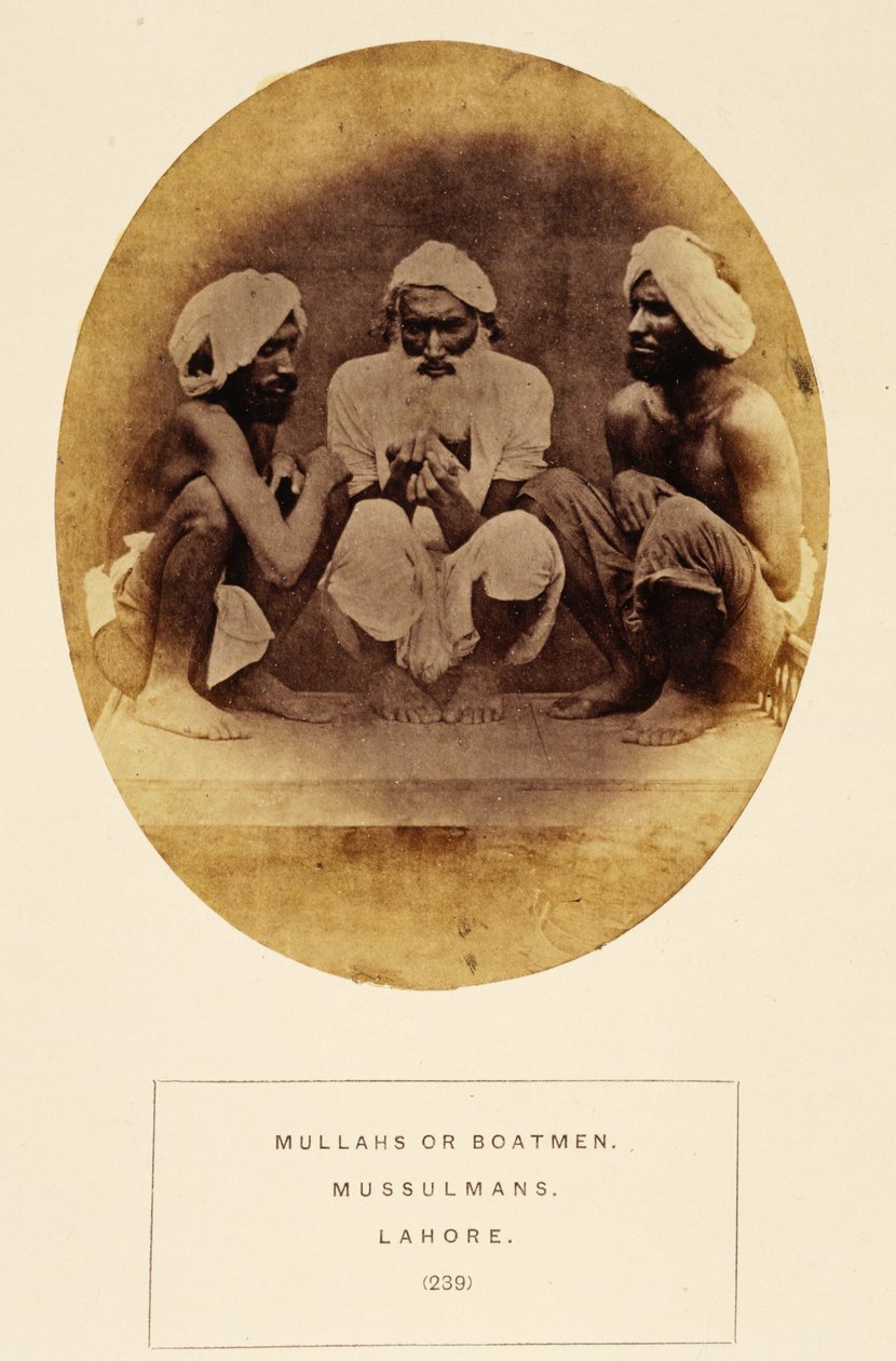 Mullahs or Boatmen, Mussulmans, Lahore, z The People of India, J. Forbes Watson, opublikowane 1868 (druk albumowy) autorstwa English Photographer