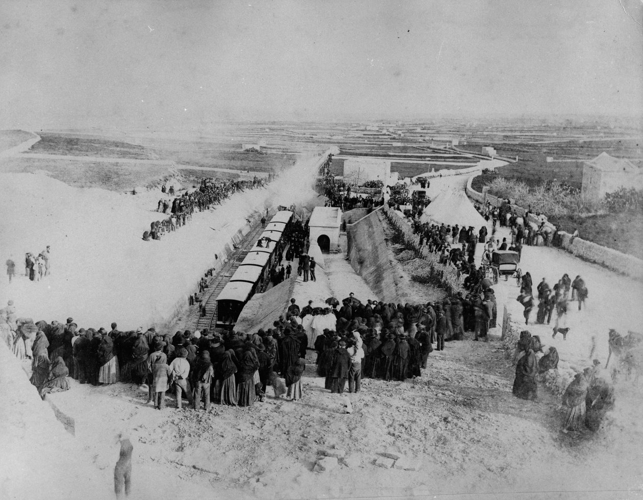 Ceremonia Otwarcia Dworca Kolejowego, Citta Vecchia, Malta, 1883 autorstwa English Photographer