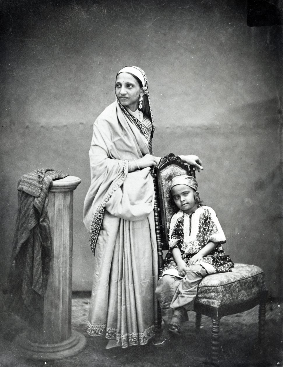 Parsejska kobieta i dziecko, ok. 1870 r. autorstwa English Photographer