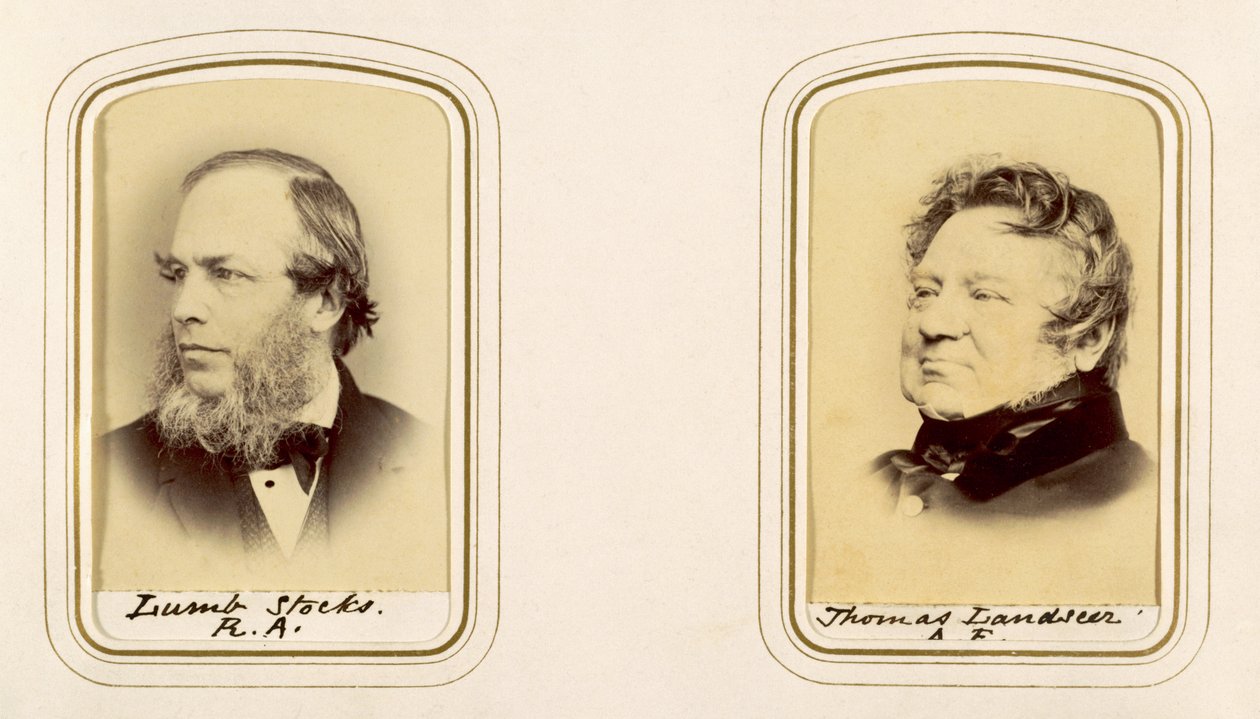 Portrety Lumb Stocks i Thomas Landseer (zdjęcie w sepii) autorstwa English Photographer