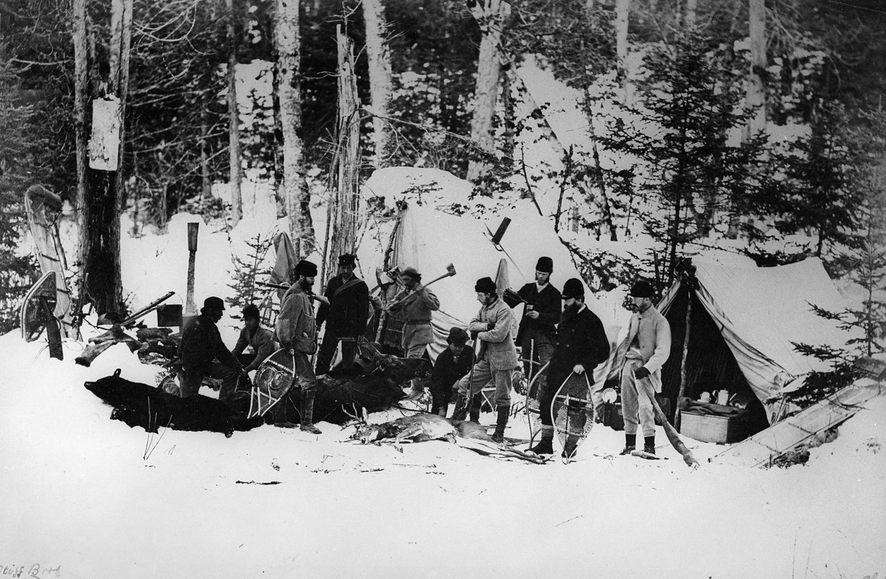 Wyprawa na łosie księcia Artura w Kanadzie, ok. 1870 r autorstwa English Photographer