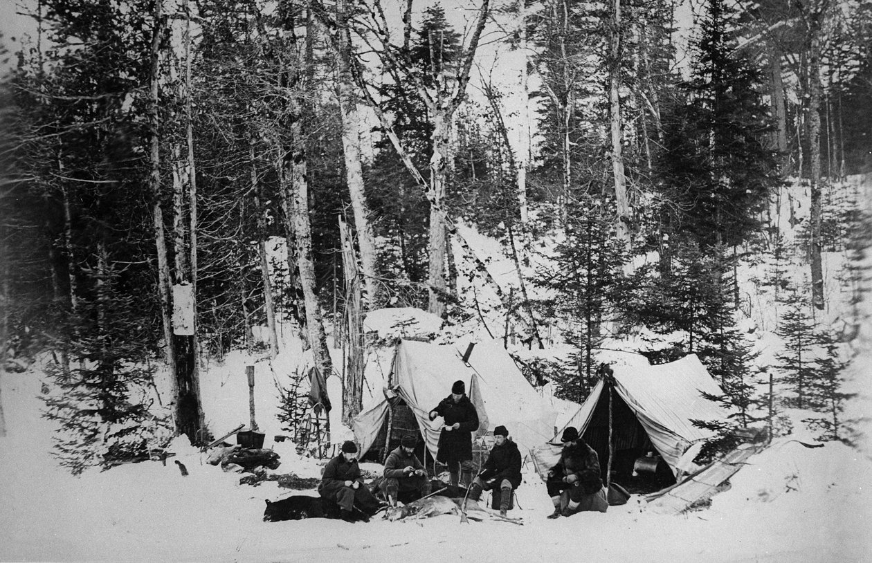 Wyprawa na łosie księcia Artura w Kanadzie, ok. 1870 r autorstwa English Photographer