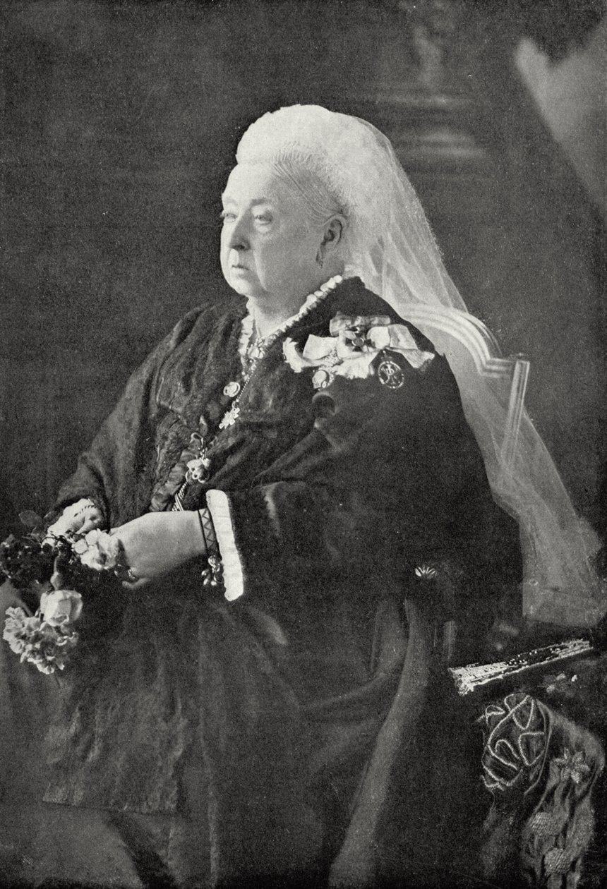 Królowa Wiktoria (1819-1901) c.1899 (zdjęcie czarno-białe) autorstwa English Photographer