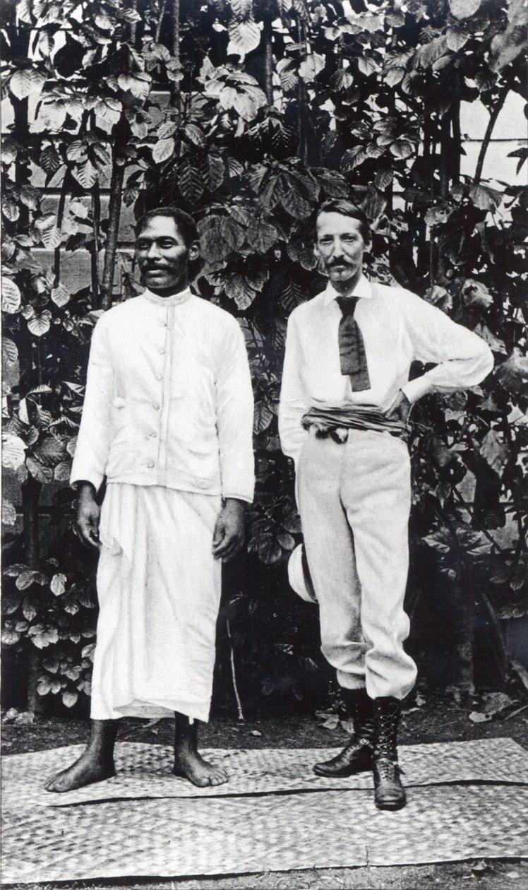 Robert Louis Stevenson i jego przyjaciel Tuimale Aliifono autorstwa English Photographer