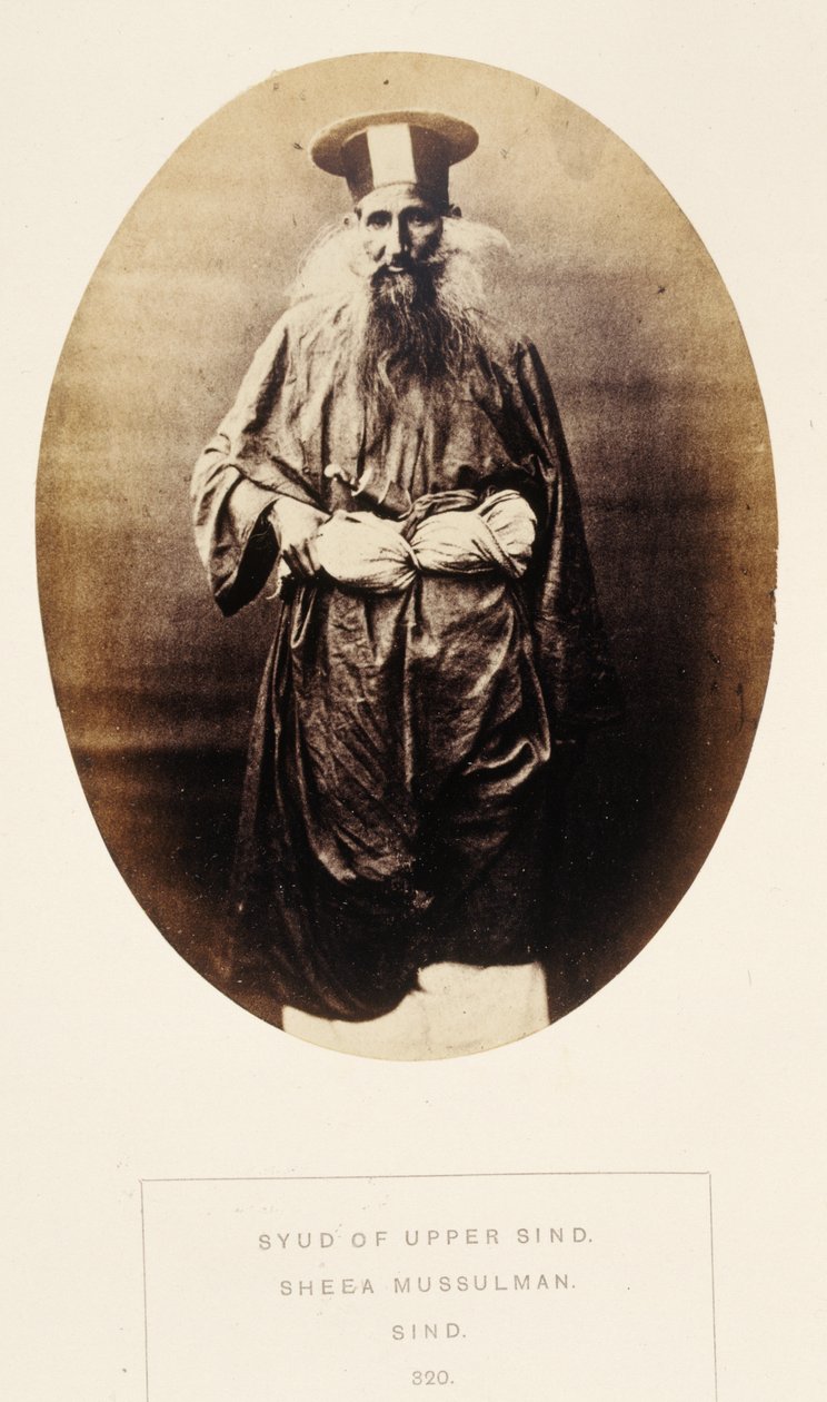 Syud of Upper Sind, Sheea Mussulman, Sind, z The People of India, J. Forbes Watson, opublikowane 1868 (druk albumowy) autorstwa English Photographer