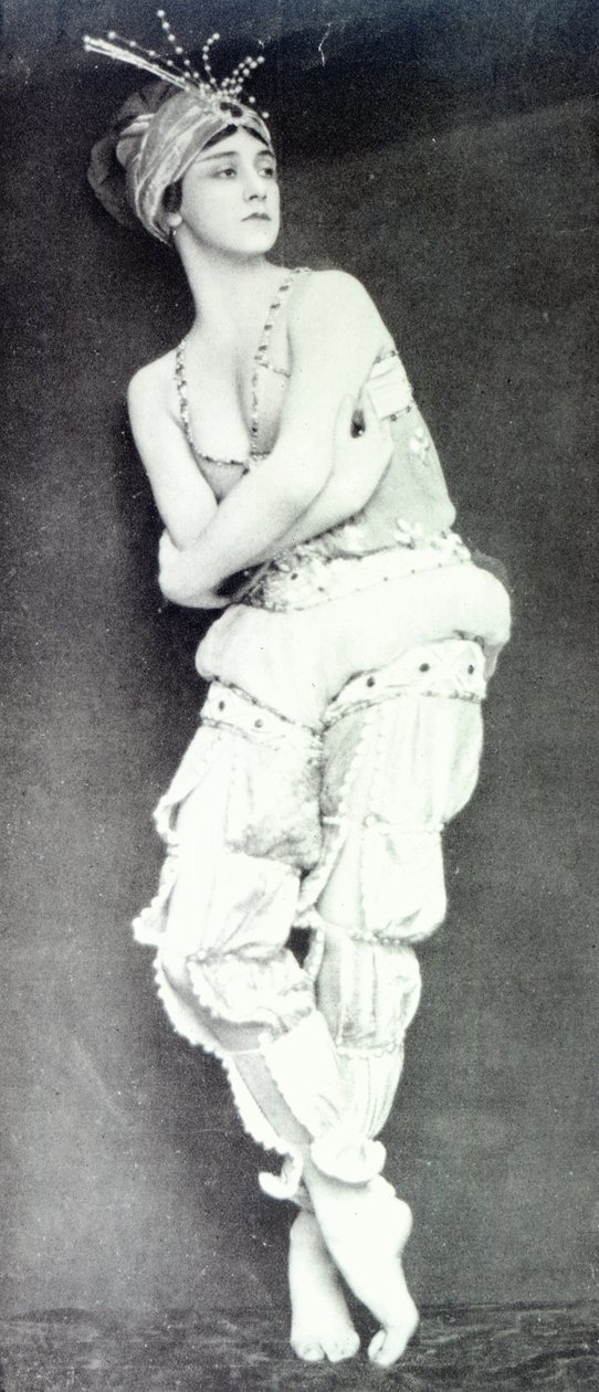 Tamara Karsavina w roli Zobeide z baletu „Szeherezada”, ilustracja z magazynu „Tatler”, 8 lipca 1914 autorstwa English Photographer