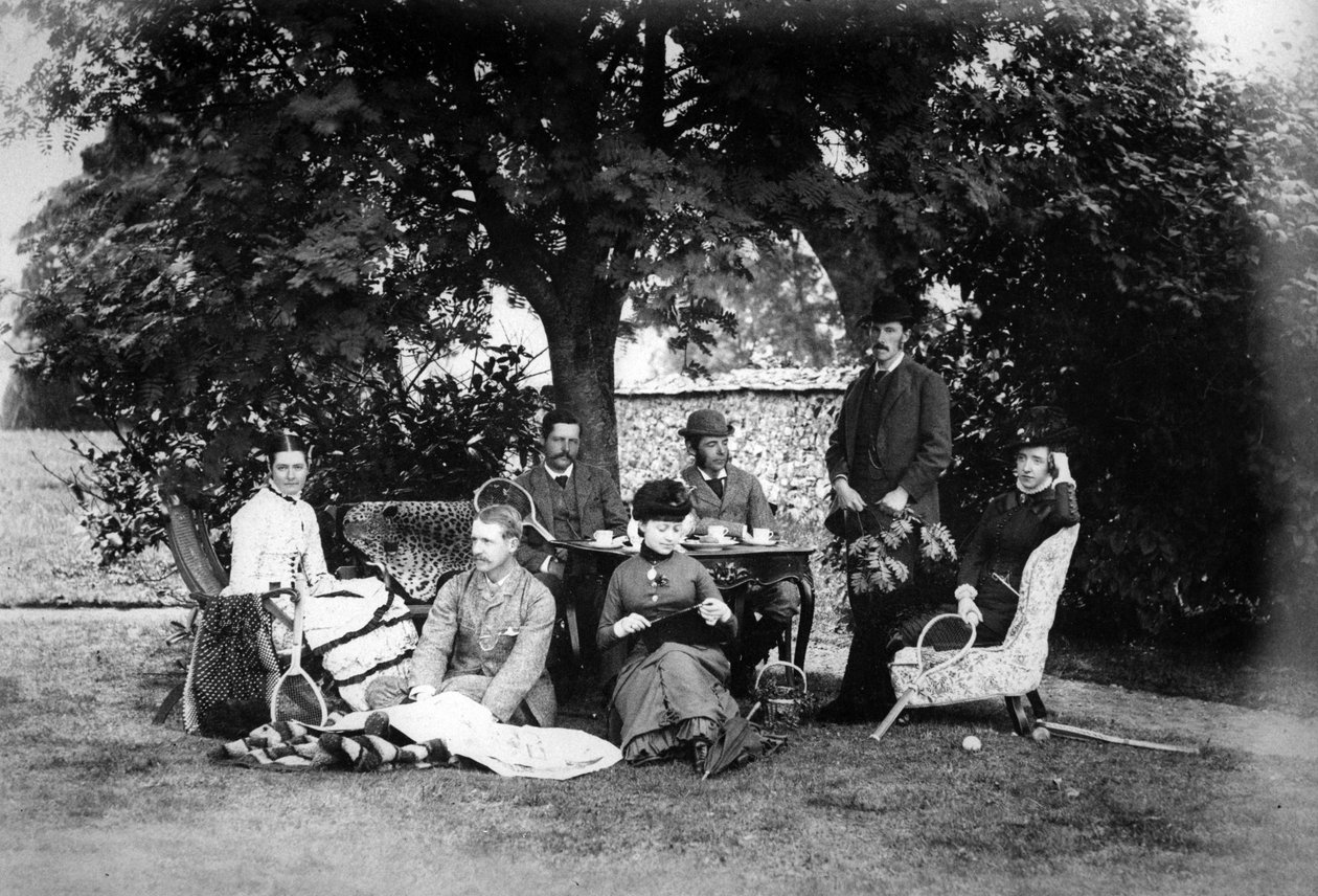 Herbata w ogrodzie, ok. 1890 autorstwa English Photographer