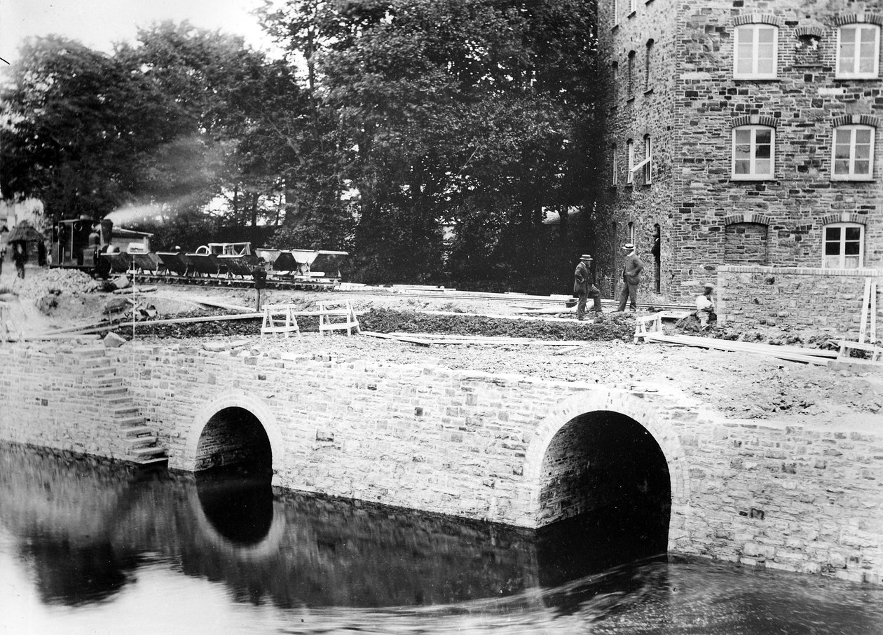 Budowa kolei Lynton und Barnstaple, c.1897 autorstwa English Photographer