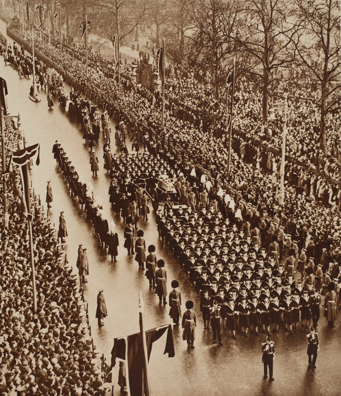 Procesja pogrzebowa Jerzego V, 1936 autorstwa English Photographer