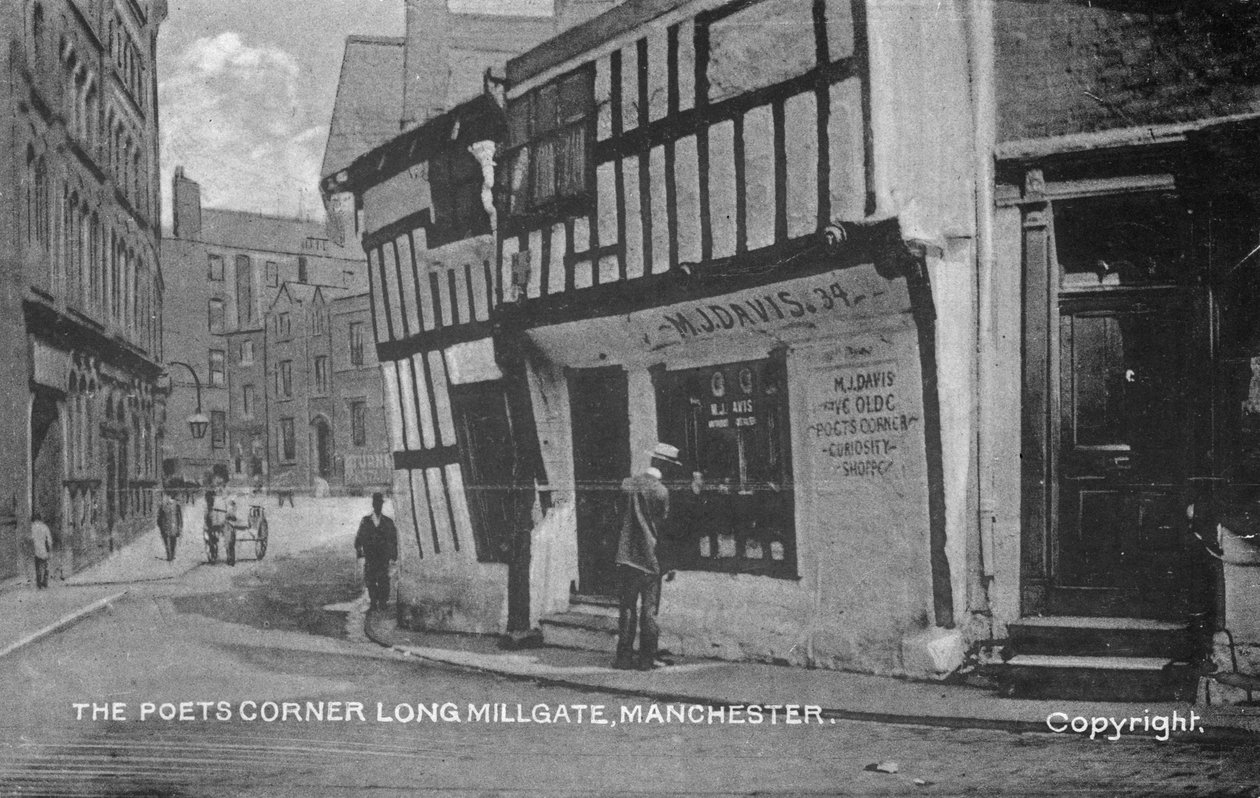 Kącik Poety, Long Millgate, Manchester, ok. 1910 r. autorstwa English Photographer