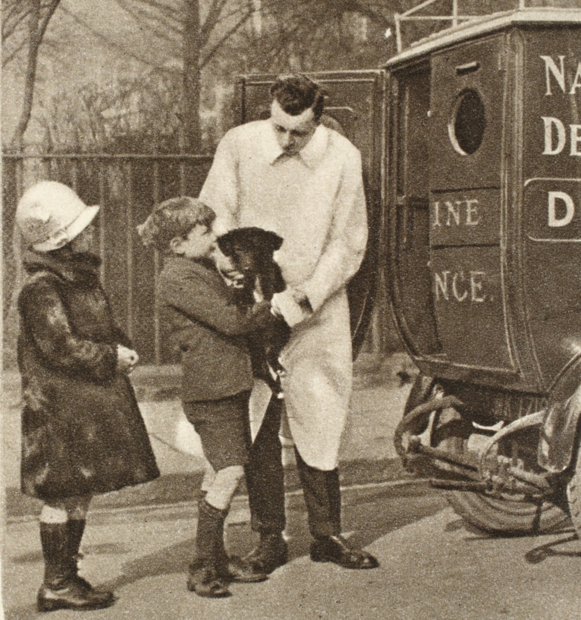 Weterynarz z oddziału The Peoples Dispensary for Sick Animals w Fulham, z Wonderful London, publikacja 1926-27 (fotograwiura) autorstwa English Photographer