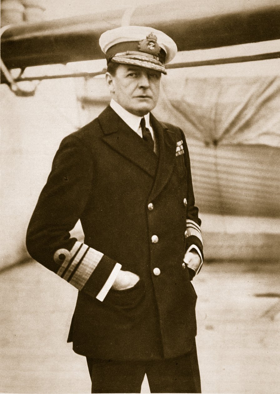 Wiceadmirał Sir David Beatty, G.C.B., naczelny dowódca floty krążowników bojowych, 1914-19 autorstwa English Photographer