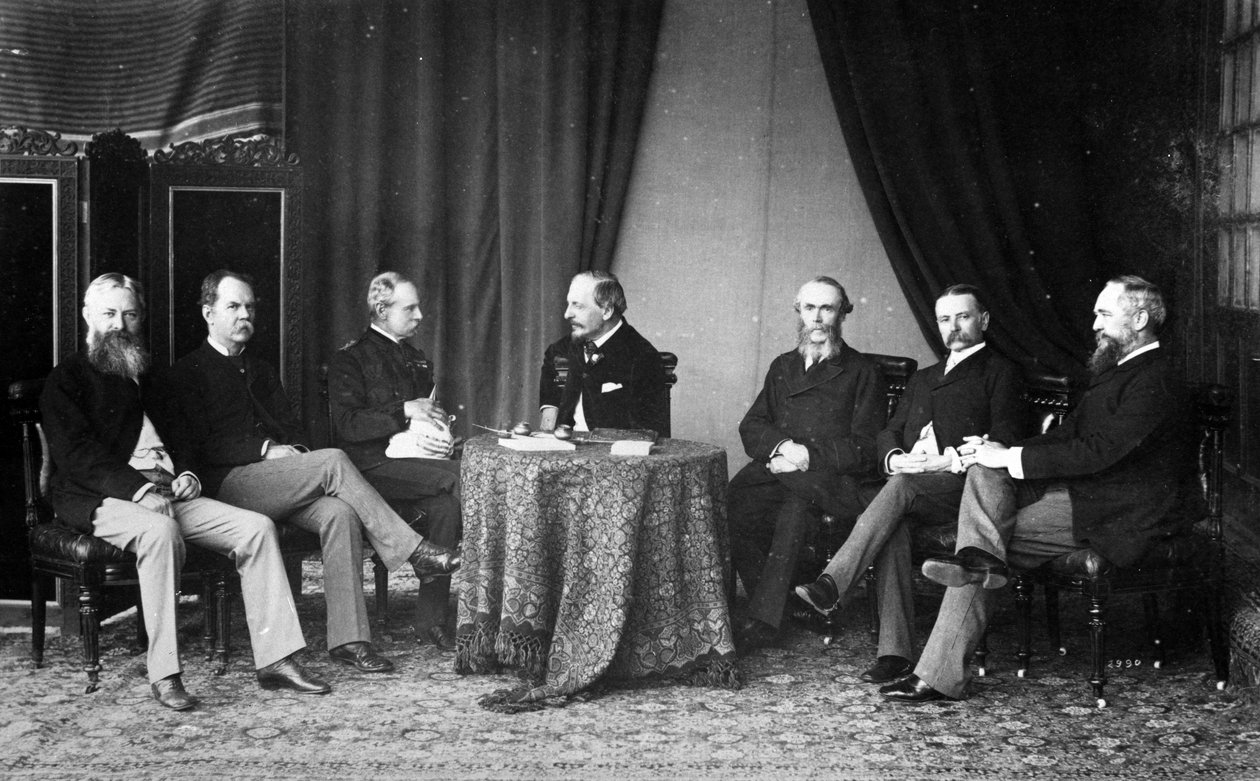 Wicekról Lord Dufferin, Lord Roberts z Kandaharu i doradcy, ok. 1884-88 autorstwa English Photographer