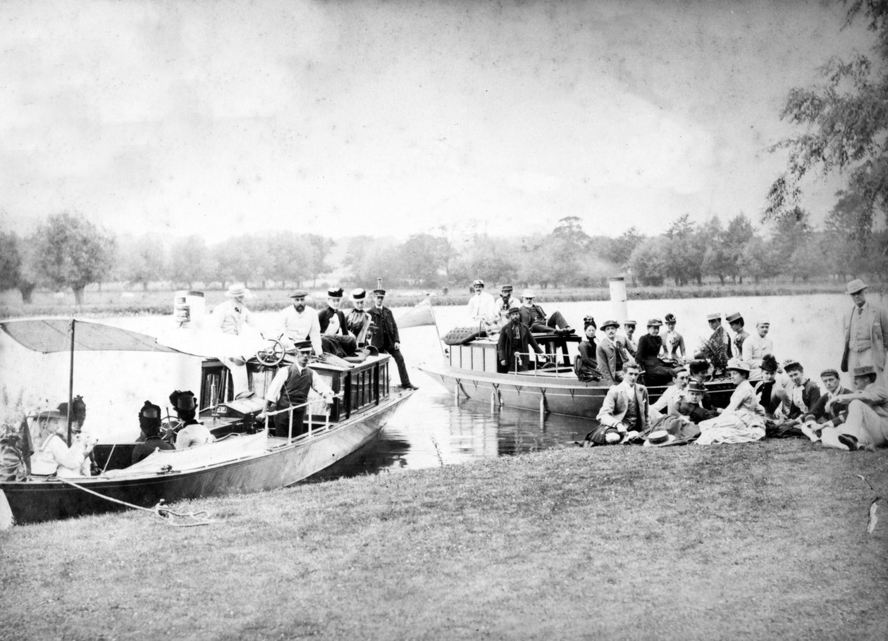 Wycieczka parowcem po wiktoriańskiej rzece, ok. 1890 r autorstwa English Photographer