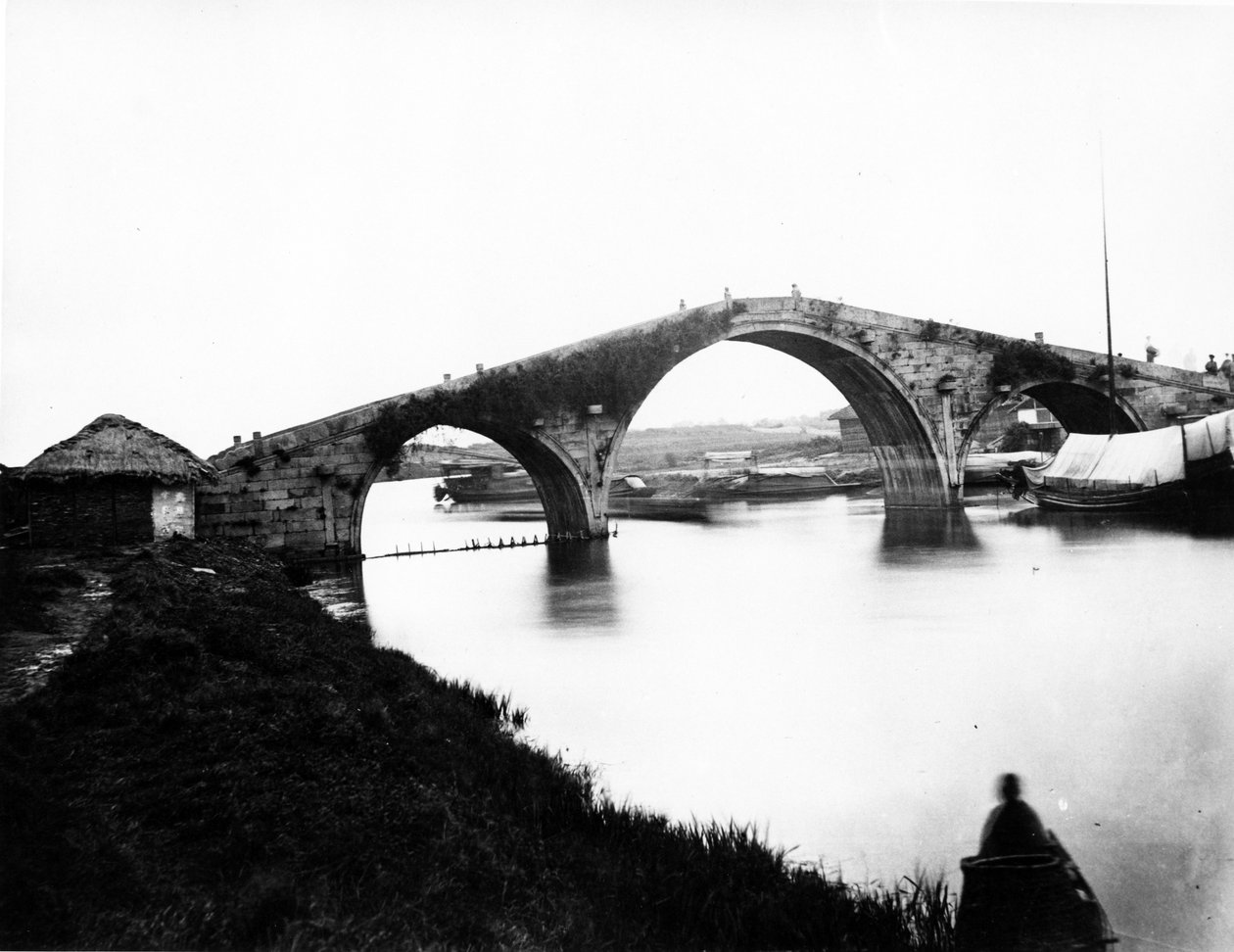 Most WongDoo, potok Soochow, ok. 1870 r. autorstwa English Photographer