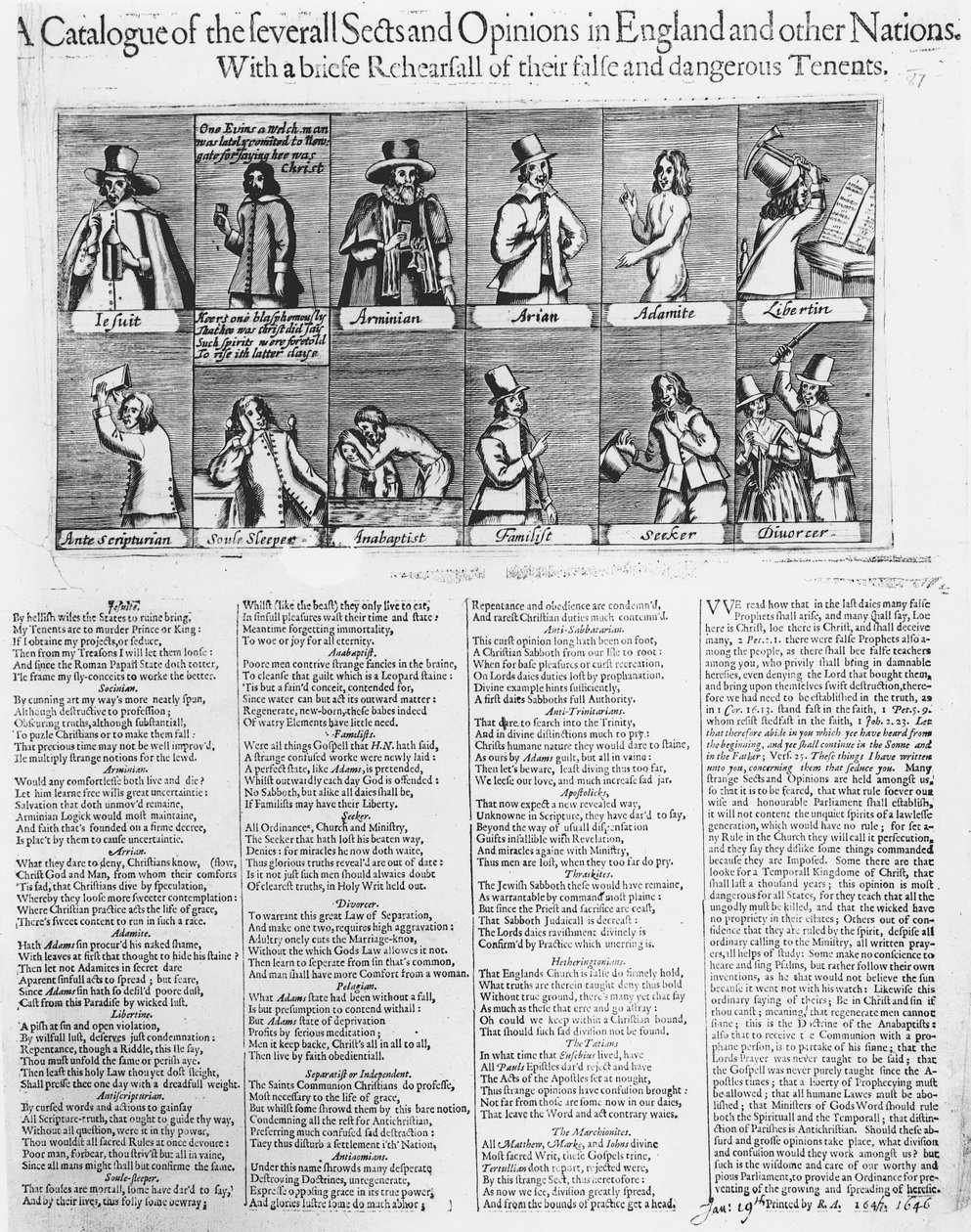 Katalog kilku sekt i opinii w Anglii i innych krajach, 1646 autorstwa English School