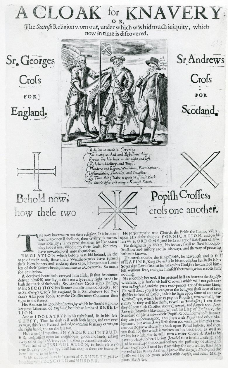 Płaszcz dla łotra, 1642 (grafika i typografia) autorstwa English School