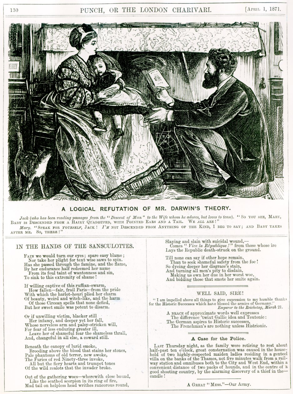 Logiczne obalenie teorii pana Darwina z „Punch”, 1 kwietnia 1871 autorstwa English School