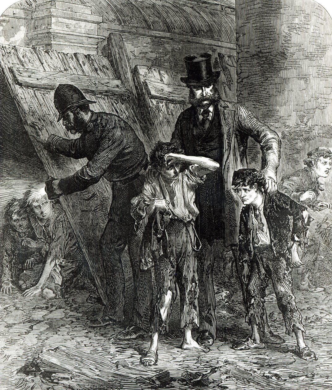 Przechwytywanie London School-Board, 2.40, z The Illustrated London News, 9 września 1871 r autorstwa English School