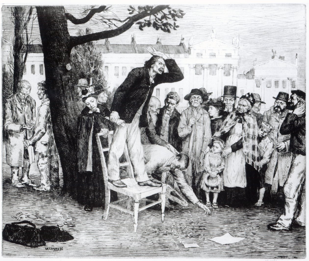 Социалист илтгэгч, В.Стронг сийлсэн, 1891 поли autorstwa English School