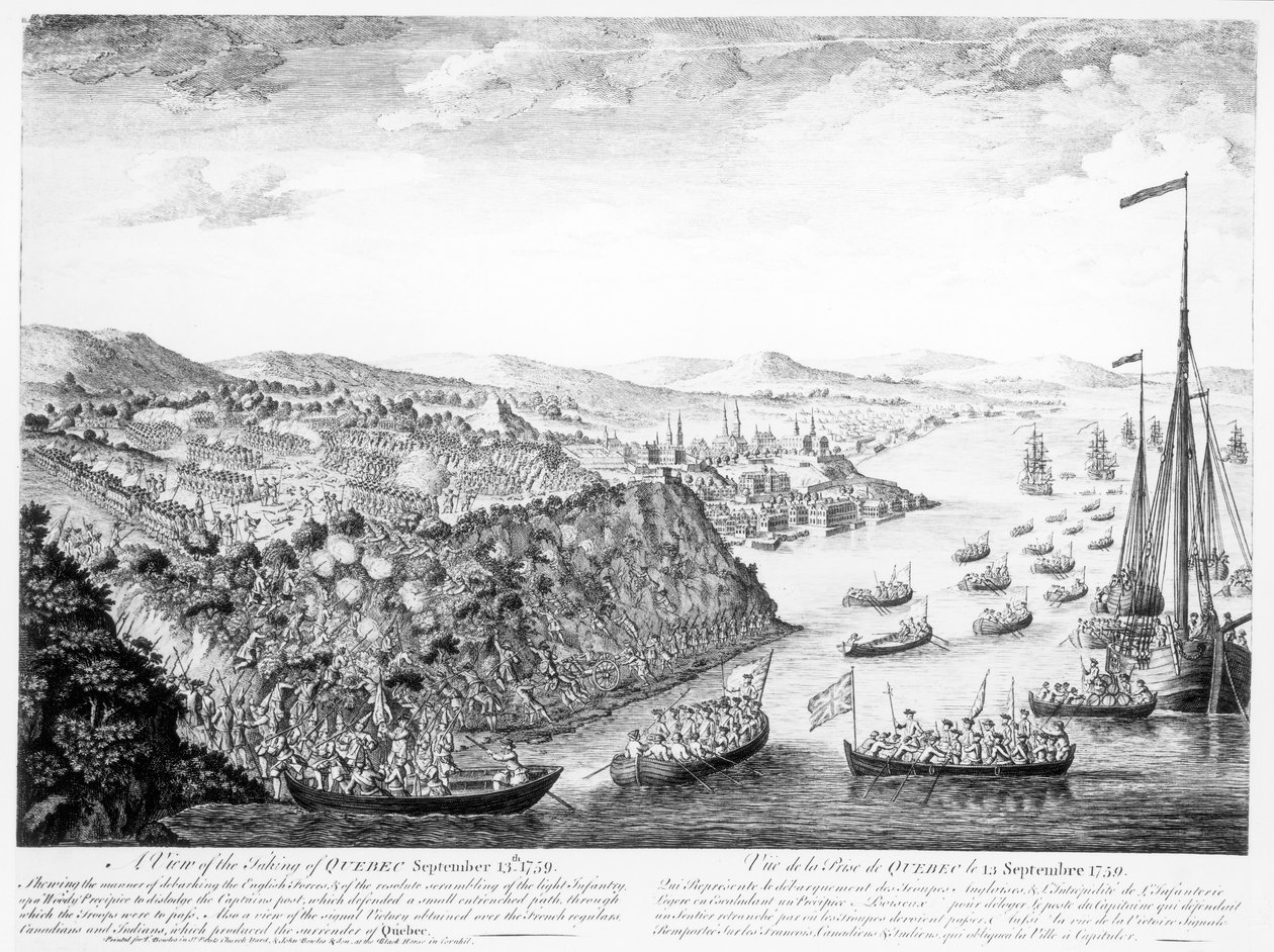 Widok na zdobycie Quebecu, 13 września 1759 autorstwa English School