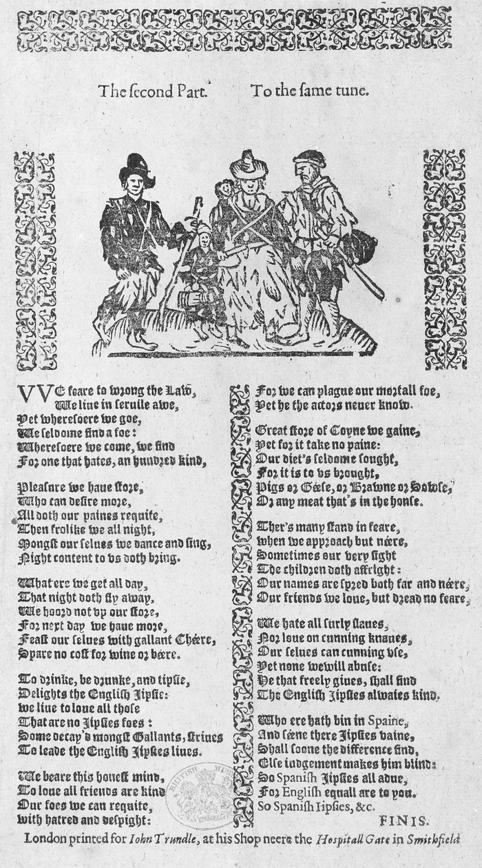 Scena polowania, ilustracja z „Księgi Ballad z Roxburghe” autorstwa English School