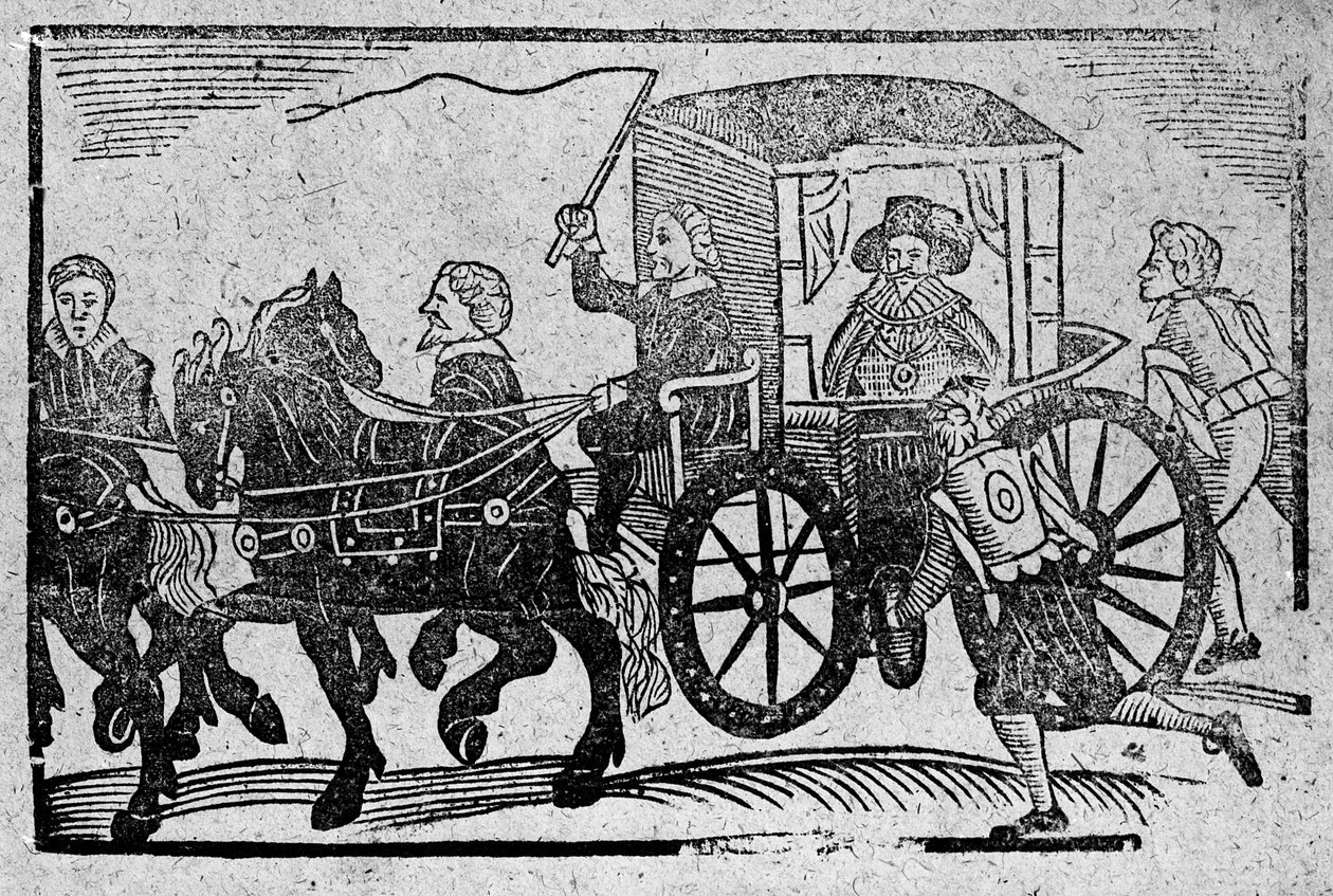 Szlachcic w powozie, ilustracja z „Księgi Ballad Roxburghe” autorstwa English School