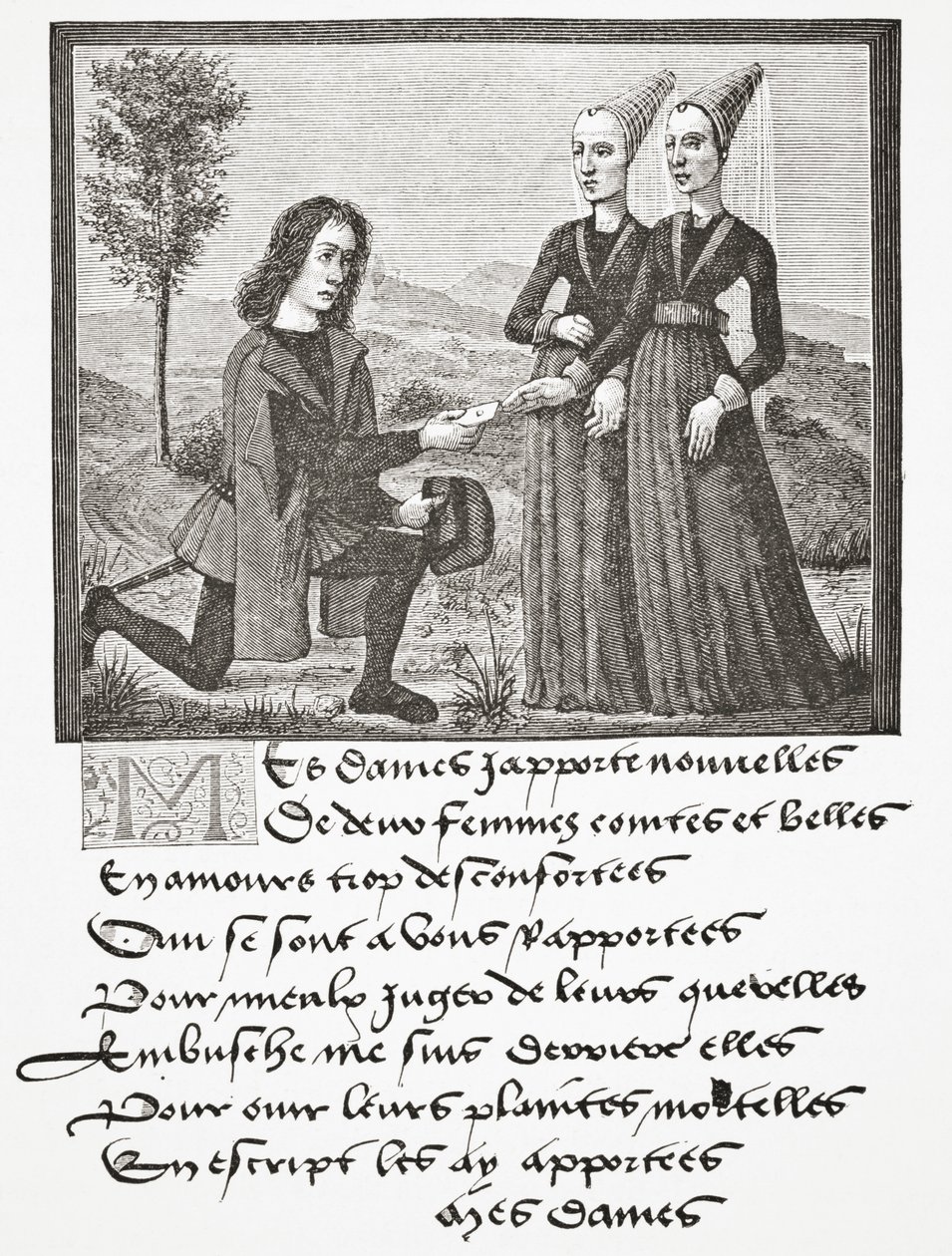 Alain Chartier (klęczący), 1878 autorstwa English School