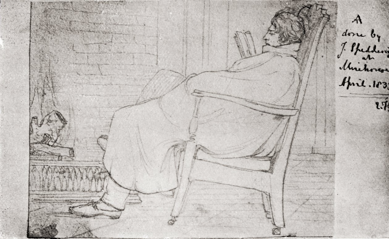 Alfred Lord Tennyson (1809-92) autorstwa English School