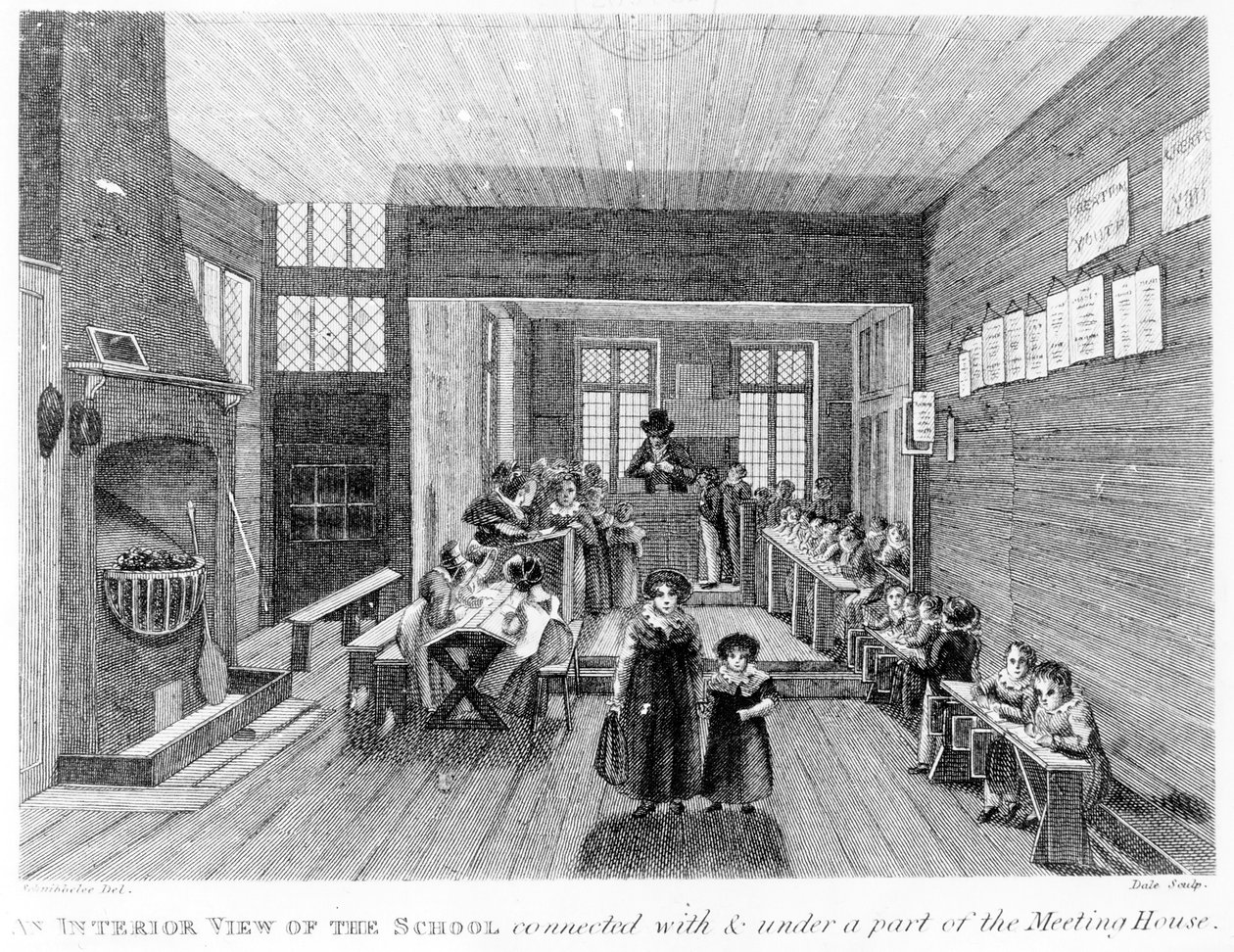 An Interior View of the School opublikowany przez R. Wilkinsona z 125 Fenchurch St., Londyn, 1822 autorstwa English School